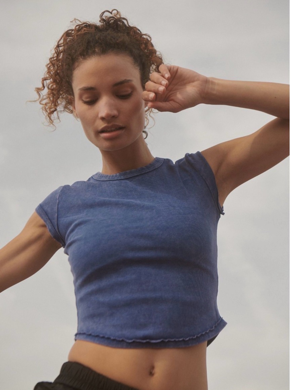 Free People Ribbed Baby Tee